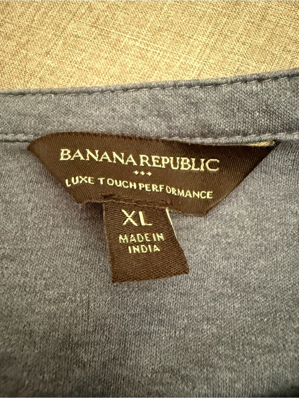 Banana Republic Men's Long Sleeve Henley - Slate Blue